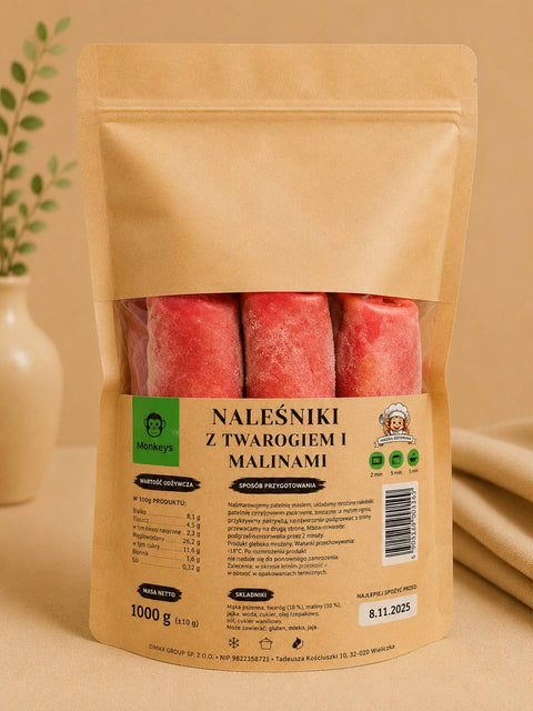 Naleśniki z twarogiem i malinami