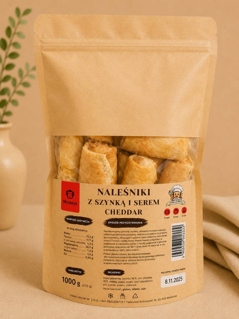 Naleśniki  z szynką i serem cheddar